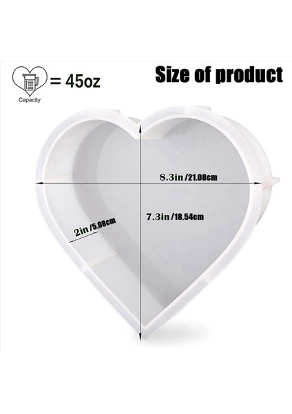 Reçine Için 2x Büyük Silikon Kalıplar Kalp Reçine Kalıbı Çiçeklerin Korunması Için Epoksi Reçine Kalıpları Reçine Sanatı Döküm (Yurt Dışından) modelleri