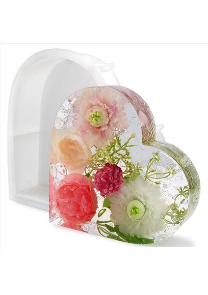 Reçine Için 2x Büyük Silikon Kalıplar Kalp Reçine Kalıbı Çiçeklerin Korunması Için Epoksi Reçine Kalıpları Reçine Sanatı Döküm (Yurt Dışından) indirimleri