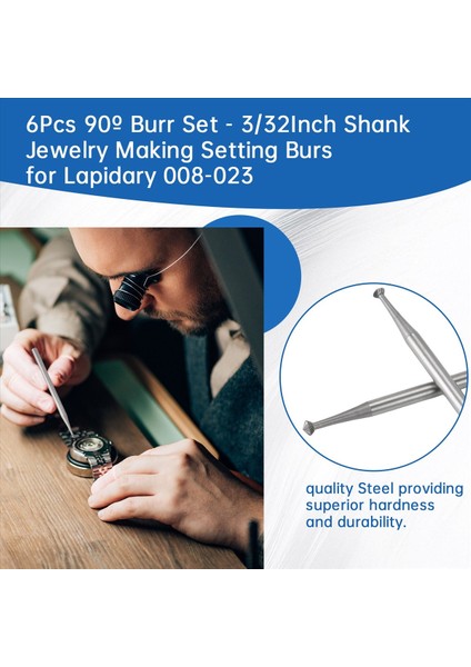 6pcs 90º Burr Seti - 3/32INCH Shank Mücevher Yapımı Lapidary 008-023 (Yurt Dışından) fırsatları