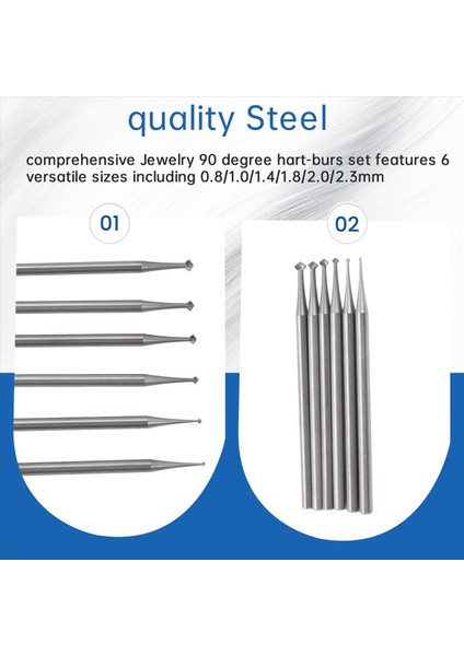 6pcs 90º Burr Seti - 3/32INCH Shank Mücevher Yapımı Lapidary 008-023 (Yurt Dışından) indirimleri