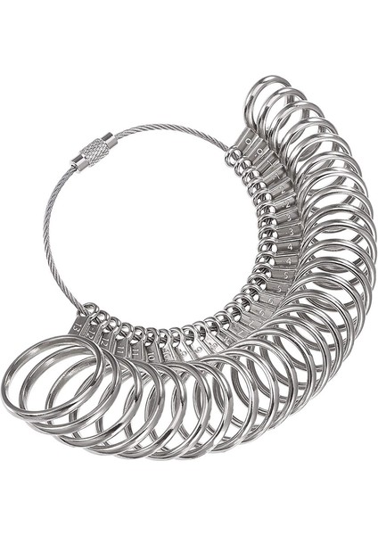 Ring Sizer Ölçüm Aracı Seti Halka Mandrel Metal Ring Sizer Gösterge Kiti Kauçuk Kuyumcu Mallet Hammer Us Fişi (Yurt Dışından) fırsatları