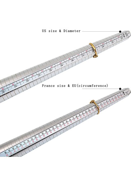 Ring Sizer Ölçüm Aracı Seti Halka Mandrel Metal Ring Sizer Gösterge Kiti Kauçuk Kuyumcu Mallet Hammer Us Fişi (Yurt Dışından) indirimleri