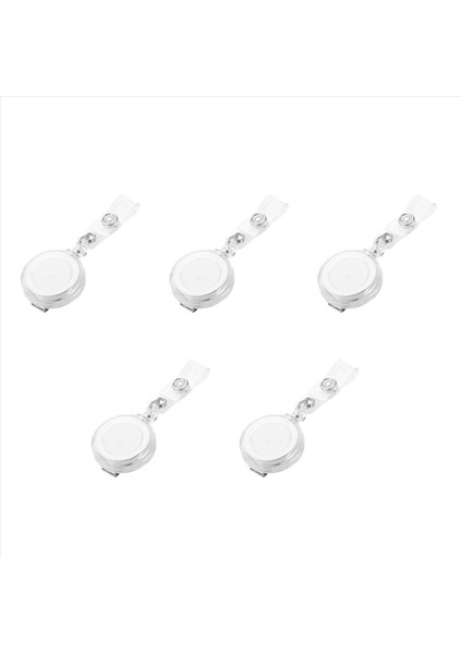 5x Geri Çekilebilir Kayak Geçidi Kimlik Kartı Rozeti Tutucu Klip Beyaz ile Ana Zincir Makaraları (Yurt Dışından)