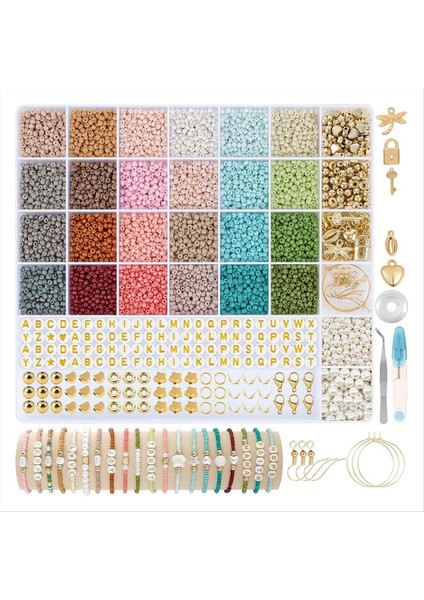 Bilezik Yapımı Için 3mm Cam Tohum Boncukları 24 Renkli Boncuklu Bilezik Seti 6-12 Yaş Için Dıy Sanat El Sanatları (Boncuklar 3mm-B) (Yurt Dışından)