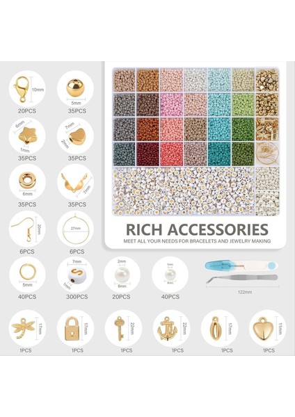 Bilezik Yapımı Için 3mm Cam Tohum Boncukları 24 Renkli Boncuklu Bilezik Seti 6-12 Yaş Için Dıy Sanat El Sanatları (Boncuklar 3mm-B) (Yurt Dışından) indirimleri