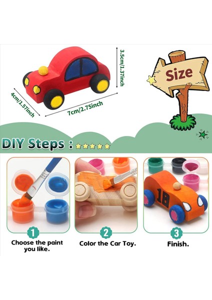 72 Paket Diy Ahşap Araç Oyuncakları Boyamak Için Bitmemiş Ahşap Arabalar Ev Aktiviteleri Için Ahşap Zanaat Arabaları Zanaat Projeleri Aile (Yurt Dışından) fırsatları