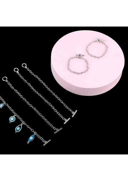 Mücevher Yapımı Için 12 Adet Zincir Bilezikler Kadınlar Için Zincir Ot Geçiş Tokası Olan Bağlantı Zinciri Bilezikleri Gümüş (Yurt Dışından) modelleri