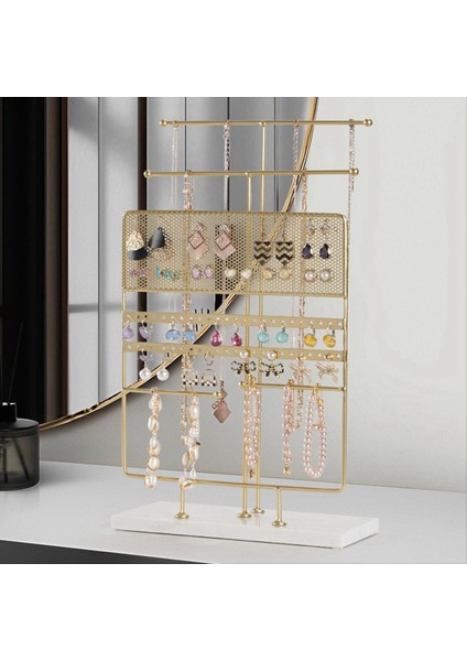 7 Katmanlı Büyük Mücevher Ekran Raf Mermer Taban Bilezik Kolye Takı Raf Yüzüğü Küpe Depolama Rafı Altın (Yurt Dışından) fırsatları