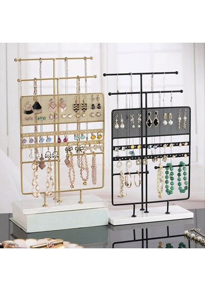 7 Katmanlı Büyük Mücevher Ekran Raf Mermer Taban Bilezik Kolye Takı Raf Yüzüğü Küpe Depolama Rafı Altın (Yurt Dışından) indirimleri