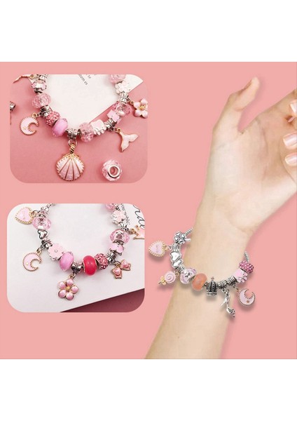 Takı Yapımı Kiti Charm Bilezik Kolye Mevcut Boncuklar Çocuklar Için Dıy Oyuncakları Set Diy Oyuncaklar Doğum Günü B (Yurt Dışından) fiyatları