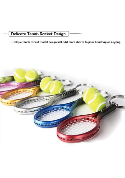 12PCS Mini Tenis Raket Anahtar Yüzük Moda Tenis Ball Split Ring Spor Lovers Takımı Için Anahtarlık (Yurt Dışından) fiyatları