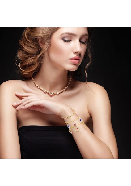 Mücevher Yapımı Için 12 Adet Zincir Bilezikler Kadınlar Için Zincir Ot Geçiş Tokası Olan Bağlantı Zinciri Bilezikleri Altın (Yurt Dışından) fırsatları