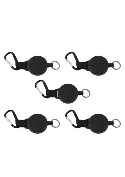 5x Ağır Dereceli Geri Çekilebilir Ana Zincir ve Rozet Makarası Tutucu Karabin Klibi - Döner Geri Çıkarılabilir (Yurt Dışından)