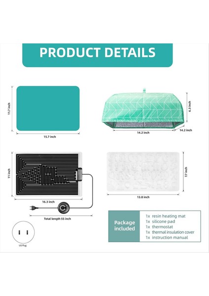 Reçine Isıtma Yastığı Reçine Kalıp Isıtma Pedi Zaman Ayarlama Fonksiyonu Epoksi Reçine Kalıp Için Uygun Abd Fişi (Yurt Dışından) fırsatları