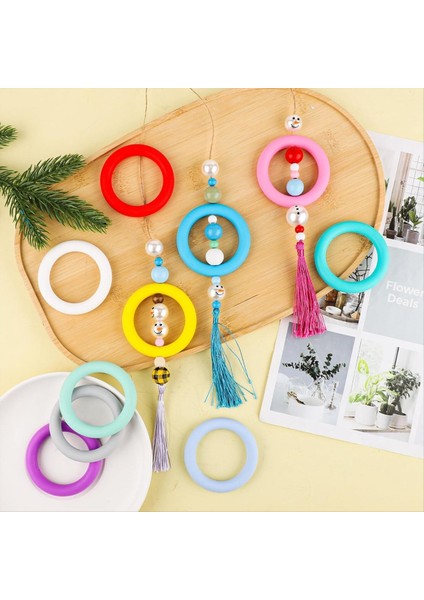 16PCS Silikon Boncuklu O Halkalar 65MM Silikon Boncuklar Yüzük Yuvarlak Silikon Döngü Mücevher Yapımı Dıy El Sanatları Kolyeleri (Yurt Dışından) indirimleri