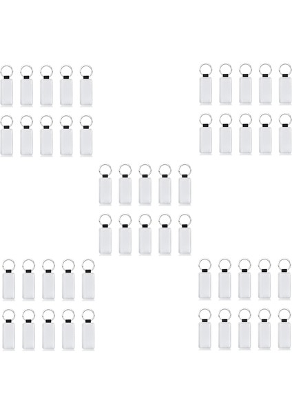 50PCS Anahtarlık Boş Dikdörtgen Mdf Anahtarlık Süblimasyonu Isı Transfer Anahtarlık Kiti Takı Yapımı (Yurt Dışından)