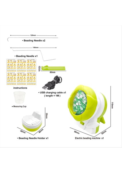 Elektrik Kil Boncuk Spinner Tohum Boncuk Makinesi Takı Bilezikler Kolye Yapımı - Boncuk Kasesi Yeşil (Yurt Dışından) fırsatları