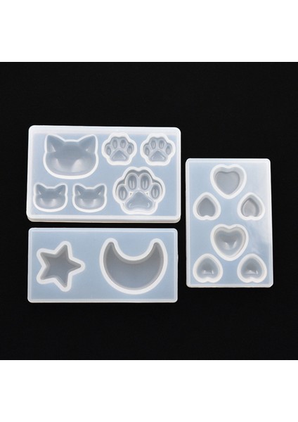 6x Kedi Ayı Pençe Kalp Ay Yıldız Silikon Kalıp Reçine Silikon Kalıp El Yapımı Diy Takı Yapımı Epoksi Reçine Kalıpları (Yurt Dışından) fırsatları