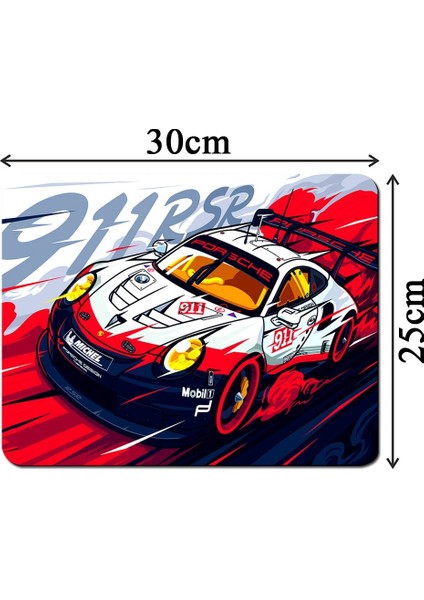 30X25 cm Küçük Boy Yarış Araba Tasarımlı Mouse Pad – Ultra Kaymaz Kauçuk Taban, Su Geçirmez Kumaş Yüzey, Dikişli Kenar, Oyun ve Ofis Kullanımı Için Geniş Masa Matı indirimleri