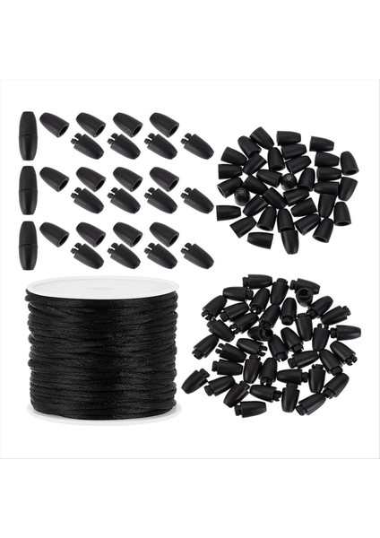 Kordon Kırılma Tokası 24MM Siyah Boncuk Namlu Konnektörü Dıy Kolye Bilezik Takı Yapımı Için Toka (Yurt Dışından)