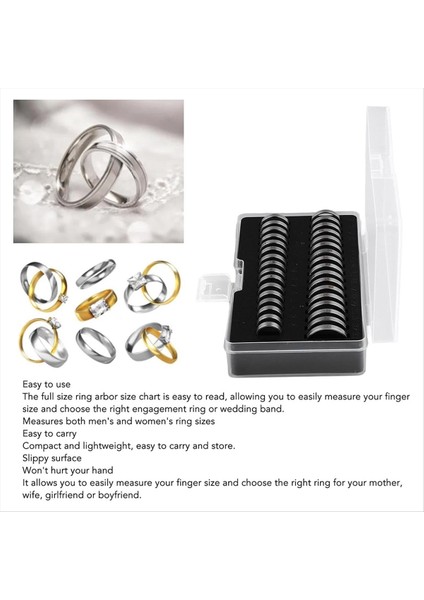 Yüzük Sizer Aracı Yüzük Terlemeleri Parmak Sizer Ölçüm Yüzük Aracı 33 Pcs Halka Sizleştirme Ölçüm Aracı Paslanmaz Çelik Halka Sizer (Yurt Dışından) fiyatları