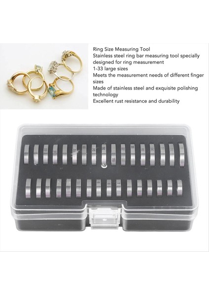 Yüzük Sizer Aracı Yüzük Terlemeleri Parmak Sizer Ölçüm Yüzük Aracı 33 Pcs Halka Sizleştirme Ölçüm Aracı Paslanmaz Çelik Halka Sizer (Yurt Dışından) modelleri