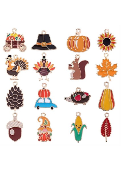 64PCS Şükran Günü Emaye Mezarları Alaşım Sonbahar Cazibesi Toplu Alaşım Sonbahar Hasat Ayçiçeği Türk Balkabağı (Yurt Dışından)