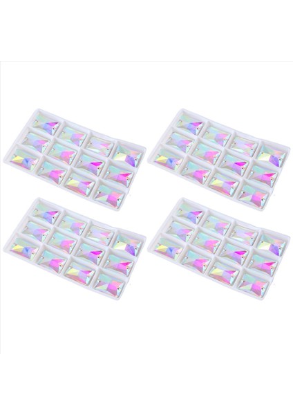 Kare Taş Taş Kristal Berrak Ab Renkli Giysi Dikiş Cam Boncuklar Düz Backback 2 Delikli Elbise 18X25MM (Yurt Dışından) modelleri