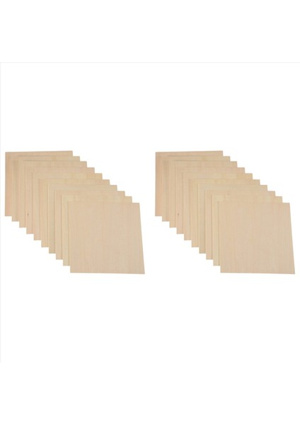 20PCS 20X20X0 2cm Basswood Levhalar Bitmemiş Ahşap Tahtası Dikdörtgen Boş Ahşap El Sanatları Için Ahşap Kesimler (Yurt Dışından)