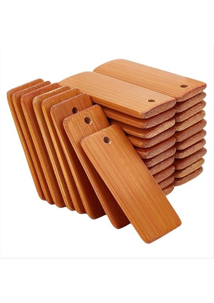 120PCS Ahşap Etiketler Anahtar Yüzük Boşluklar Dikdörtgen Gravür Boşluklar Doğal Ahşap Anahtar Halka Etiketi Anahtar Şarap Şişesi (Yurt Dışından)