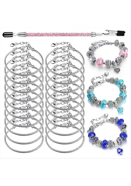 Mücevher Yapımı Için Cazibe Bilezik Zincirleri 20 Adet Paslanmaz Çelik Yılan Zinciri Bilezikler Bilezik Yardımcı Alet (Yurt Dışından) fiyatları