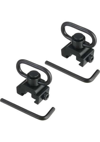 2x Hızlı Bırakma Qd Sling Döner Bağlantı W/ 20MM Picatinny Demiryolu Montajı Siyah (Yurt Dışından)