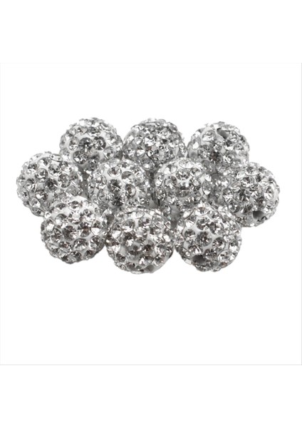 200PCS 10MM Beyaz Rhinestone Boncuklar Bilezik Disko Topları Boncuklar Bling Bling Mücevher Yapımı Için Beyaz Boncuklar (Yurt Dışından)