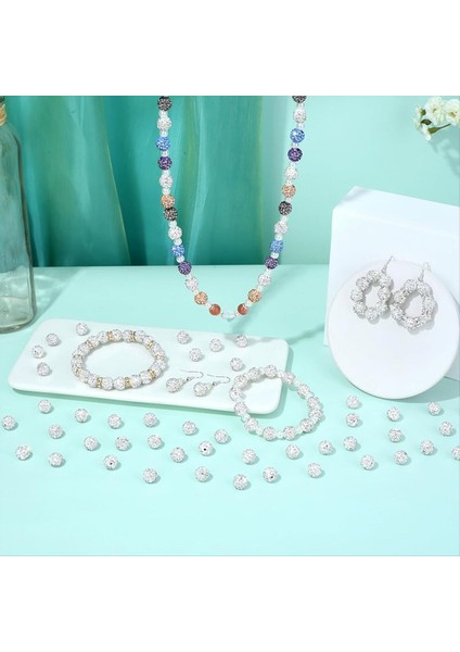 200PCS 10MM Beyaz Rhinestone Boncuklar Bilezik Disko Topları Boncuklar Bling Bling Mücevher Yapımı Için Beyaz Boncuklar (Yurt Dışından) modelleri