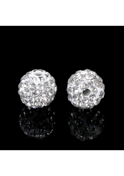200PCS 10MM Beyaz Rhinestone Boncuklar Bilezik Disko Topları Boncuklar Bling Bling Mücevher Yapımı Için Beyaz Boncuklar (Yurt Dışından) fırsatları