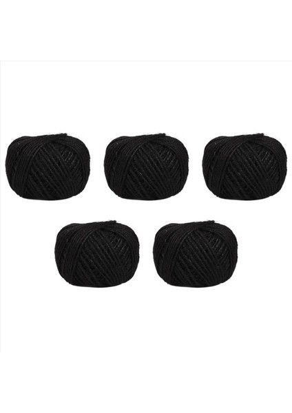 5x 50M String Jute Halk Scrapbooking Bahçecilik - Siyah (Yurt Dışından)