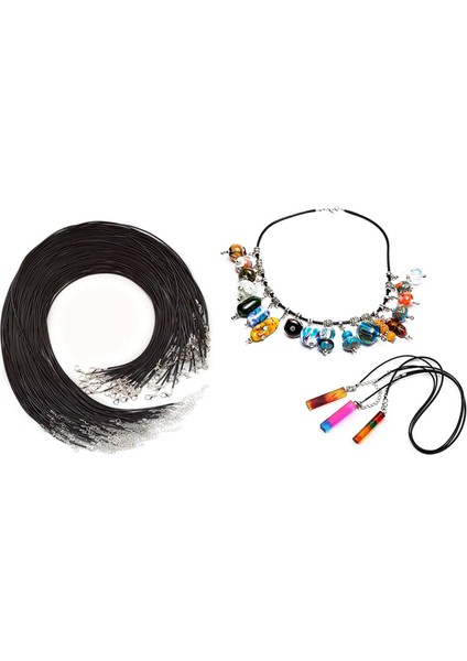 Bilezikler Için 1 100M Elastik Ip ve 20 Adet 20 Inç Siyah Mumlu Kolye Kablosu Toka Yığınlı (Yurt Dışından) fiyatları