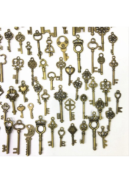 125PCS Mix Metal Retro Antika Pirinç Vintage Bronz Eski Görünümlü Dekoratif Anahtar Steampunk Takılar Kolye Takı Dıy (Yurt Dışından) modelleri