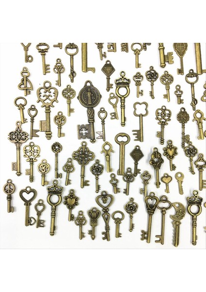 125PCS Mix Metal Retro Antika Pirinç Vintage Bronz Eski Görünümlü Dekoratif Anahtar Steampunk Takılar Kolye Takı Dıy (Yurt Dışından) fırsatları