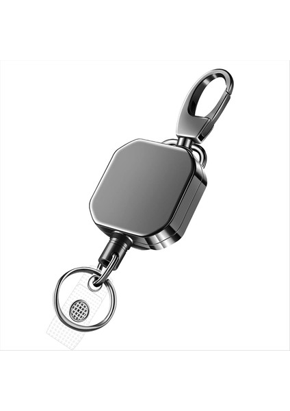 2 Paket Ağır Dermi Metal Geri Çekilebilir Rozet Sahipleri Karabaşık Anahtar Kemeri Kemer Rozeti Makaraları Klips Anahtar Yüzük Kimlik Kartı Tutucu (Yurt Dışından)