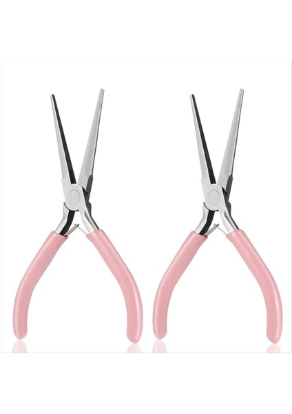 2 Paket Iğne Burun Pensesi 6 Inç Uzunluğunda Burun Pensesi Düz Burun Takı Pense Küçük Burun Pensel Araçlar Tel Bükme Pensesi (Yurt Dışından)