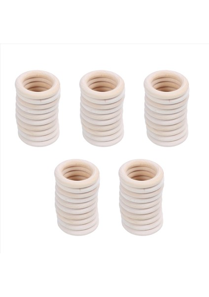 5x Doğal Ahşap Halkalar Çap 50MM (Yurt Dışından)
