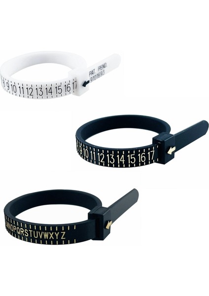3pcs Ring Boyutu Ölçüm Aracı Yeniden Kullanılabilir Parmak Boyutu Seti 2 Amerikan ve 1 Ingiliz Halka Ölçüm Aracı (Yurt Dışından)