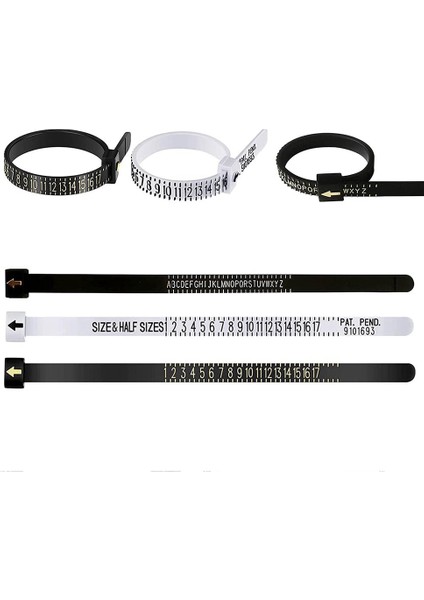 3pcs Ring Boyutu Ölçüm Aracı Yeniden Kullanılabilir Parmak Boyutu Seti 2 Amerikan ve 1 Ingiliz Halka Ölçüm Aracı (Yurt Dışından) indirimleri