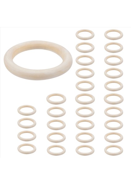30 Adet 70MM Ahşap Halkalar Dıy El Sanatları Için Ahşap Yüzük Ahşap Daireler Makrone Bitki Askısı Süs Eşyaları ve Mücevher Yapımı (Yurt Dışından) modelleri
