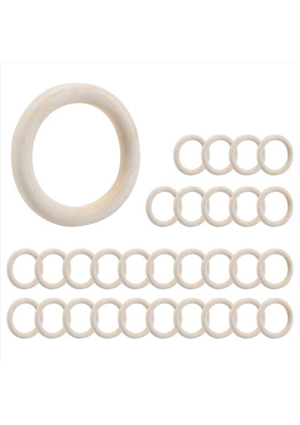 30 Adet 70MM Ahşap Halkalar Dıy El Sanatları Için Ahşap Yüzük Ahşap Daireler Makrone Bitki Askısı Süs Eşyaları ve Mücevher Yapımı (Yurt Dışından) fırsatları