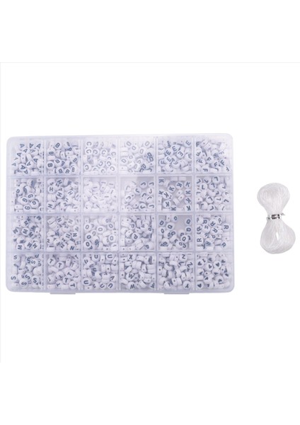 1200 Pcs Mektup Boncuklar Sıralı Alfabe Boncukları Beyaz Mektup Boncuk Kiti Yuvarlak Mektup Boncukları Plastik Kutu ile Takı Yapımı (Yurt Dışından)