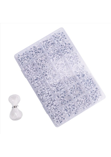 1200 Pcs Mektup Boncuklar Sıralı Alfabe Boncukları Beyaz Mektup Boncuk Kiti Yuvarlak Mektup Boncukları Plastik Kutu ile Takı Yapımı (Yurt Dışından) modelleri