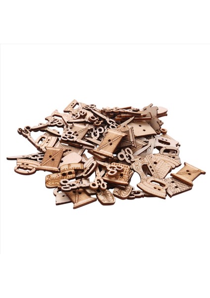 200PCS Dikiş Makinesi Makas Şeklinde Ahşap Düğmeler Dikiş Düğmesi Çocuklar Giysileri Dekoratif Düğme Scrapbooking (Yurt Dışından) fiyatları