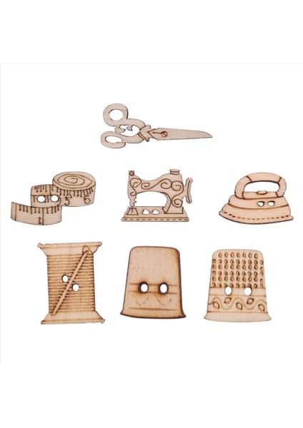 200PCS Dikiş Makinesi Makas Şeklinde Ahşap Düğmeler Dikiş Düğmesi Çocuklar Giysileri Dekoratif Düğme Scrapbooking (Yurt Dışından) modelleri
